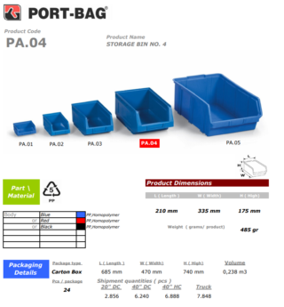 PORT-BAĞ AVADANLIK NO:4 A KAL. PA-04 KIRMIZI