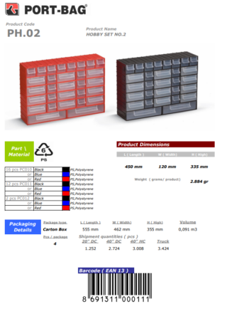 2 NO HOBBY SET PORT-BAĞ PH.02 SİYAH