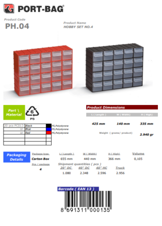 4 NO HOBBY SET PORT-BAĞ PH.04 SİYAH