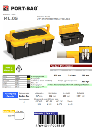 24" PORT-BAG ORG.TK.ÇANT.B KAL.METAL KİLİT M.L-05